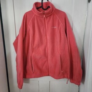 Columbia Womens Zip Up Coral Pink Fleece Size XL (B)
